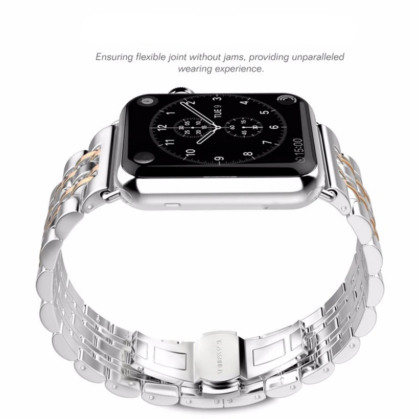 Роскошный браслет из нержавеющей стали для apple watch ремешок 42 мм 38 мм/44 мм/40