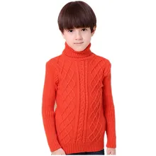 Плотный тонкий вязаный свитер для мальчиков и девочек; сезон осень-зима; свитер с высоким воротником; 10 ярких цветов на выбор; теплые пуловеры
