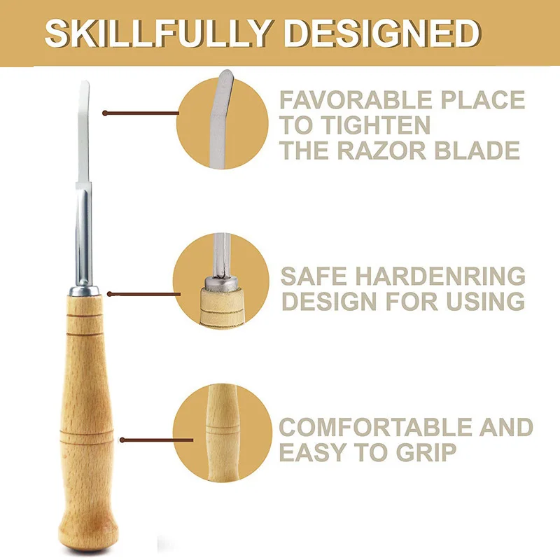 

Newly Bread Bakers Lame Slashing Tool Dough Making Razor Cutter Accessories for Baking TE889