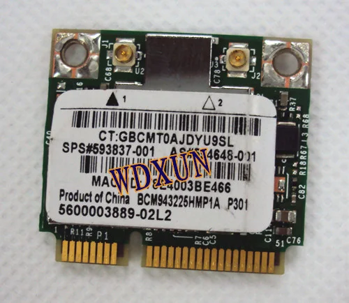 Оригинальная Беспроводная мини карта Broadcom Bcm943225hm 593837 001 Pci e 300 м Wi Fi 802 11 abgn