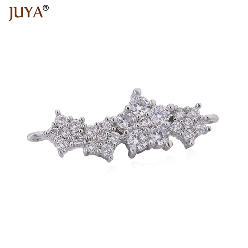 hand made making jewelry accessories micro pave CZ stone stars long connectors for | Украшения и аксессуары