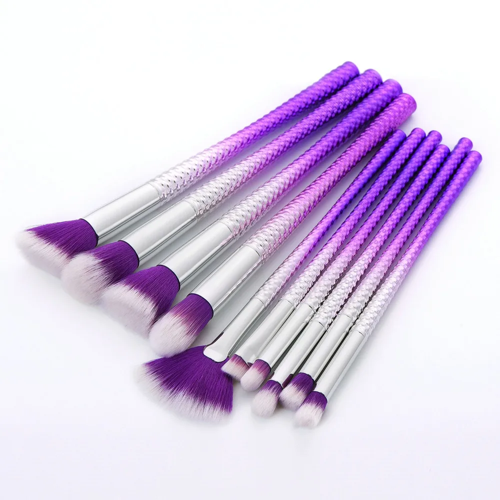 

GUJHUI New 10x Pro Makeup Brushes Se Nylon Hair Foundation Powder Eyeshadow Eyeliner Lip Brush Tool 0926