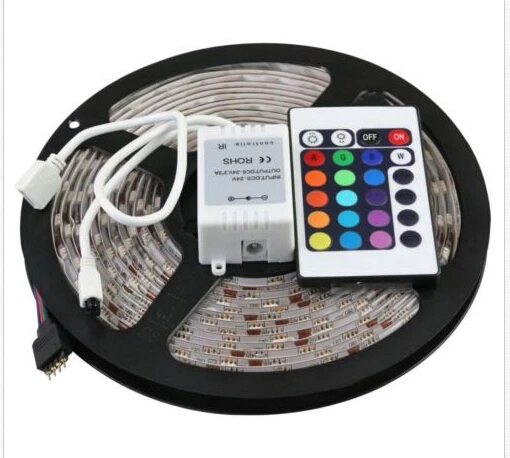 buy 5050 SMD 5M LED Strip Light 60LEDs m RGB Flexible Strip String Light Waterproof IP65 with 24 key Remote Controller