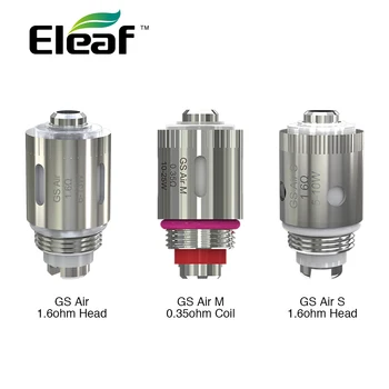 

Original Eleaf GS Air Coil Head w/ 1.6ohm & 1.6ohm GS Air S Head & 0.35ohm GS Air M Coil for iStick Amnis/ GS Drive /Eleaf iTap