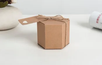 

creative hexagram shape Kraft paper candy bag DIY new marriage charm Shower Favor Candy Boxes Wedding Party Gift hold bag decor