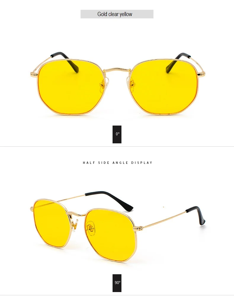 2018 Квадратные Солнцезащитные очки Мужские шестигранные солнцезащитные очки Mannen женские металлические рамы рыболовные очки золотые серые