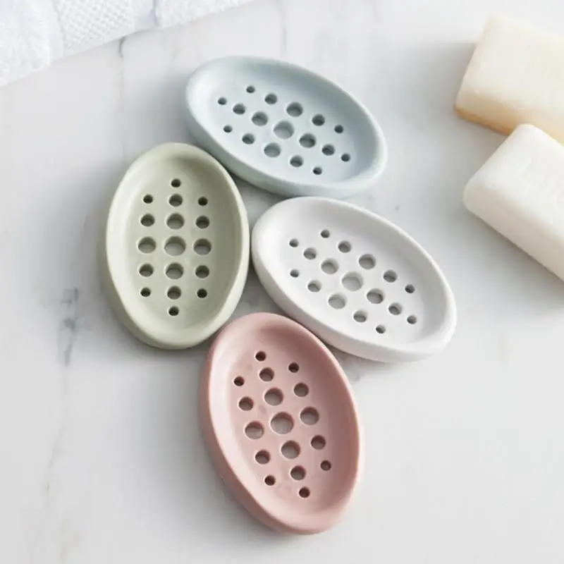 

New Creative Silicon Kitchen Bathroom Flexible Soap Dish Plate Holder Tray Soapbox #0304