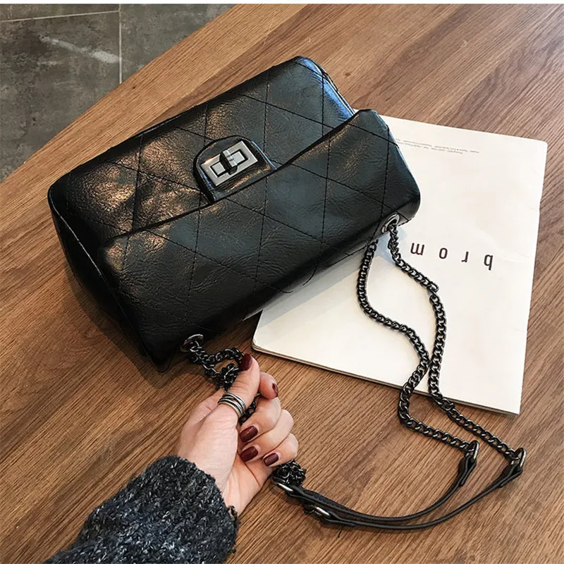 

2018 Messenger Bags Women Fashion Vintage Messenger Bag Single Shoulder Package Diamond Lattice Women's Purses and Handbags