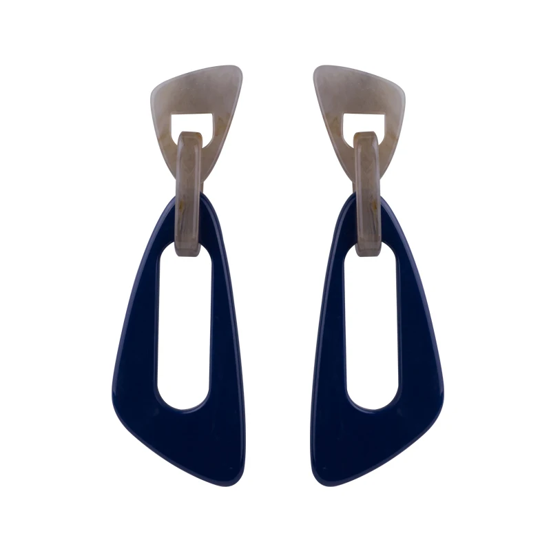 GUANLONG классические Висячие модные полимерные серьги для женщин массивные длинные большие геометрические акриловые висячие серьги женские ювелирные изделия - Окраска металла: dark blue-2