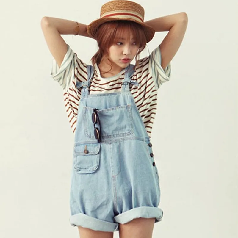 Loose overalls shorts Clearance