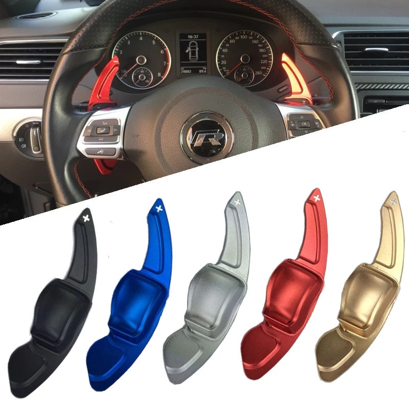 

Aluminum Steering Wheel DSG Paddle Extension Shifter Sticker For Golf 6 R20 CC R36 SCIROCCO Magotan