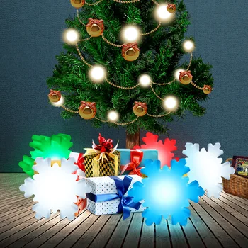 

Snowflake LED Light Multi-Color Flashing Snow Ice Christmas Lighting Home Night Party Decoration Rechargeable Colorful LED Lamps