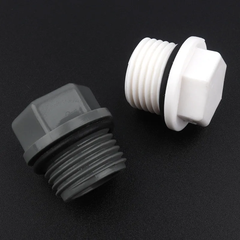 6pcs/lot 1/2" 3/4" 1 Inch Male Thread PVC Pipe Plug Micro Irrigation Fittings Water Pipe Connectors Tube End Caps Screw Plug