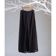 Новая модная летняя Женская длинная юбка из шифона однотонная черная белая плиссированная