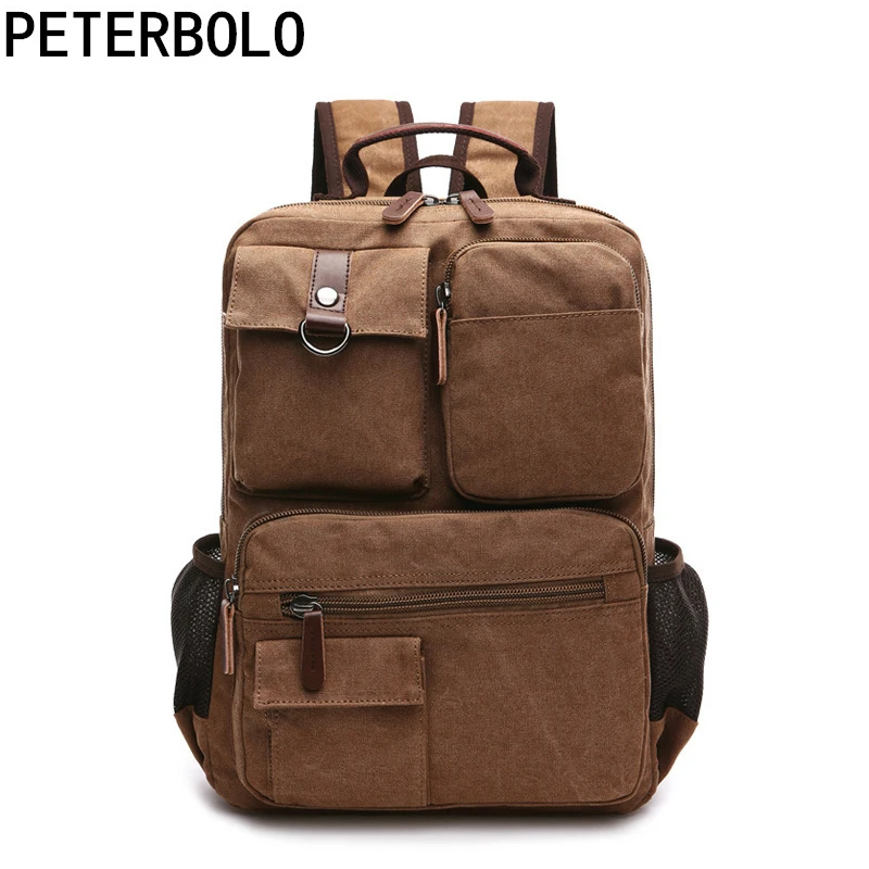

Fashion Man Canvas Backpack Korean Style School Bag Computer Rucksack Unisex Travel Mochila Designer Multifunctional Backpack