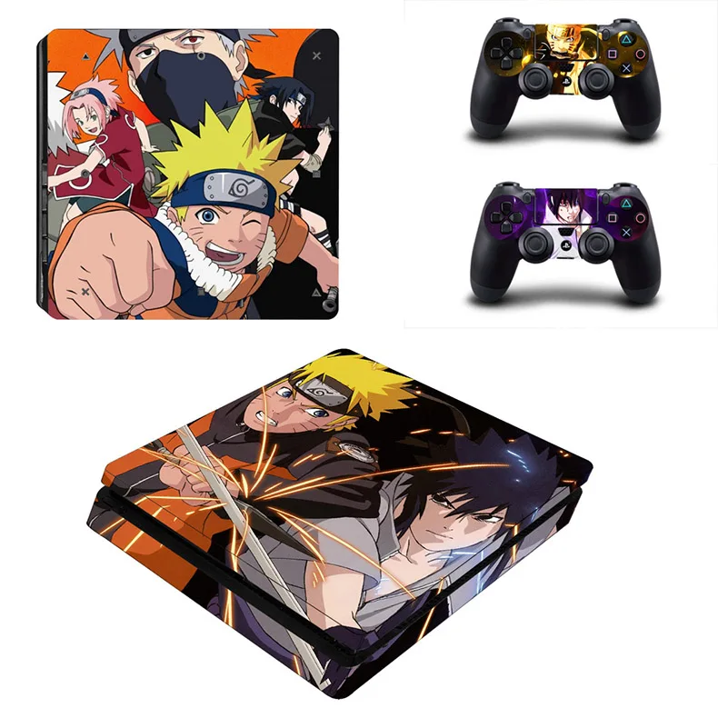 PS4 Slim Skin аниме стикеры Naruto Play station 4 тонкие виниловые наклейки Стикеры для Playstation 4 Slim консоли и два контроллера