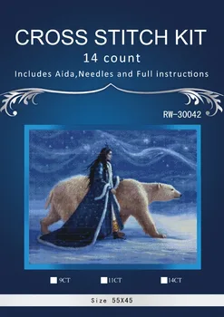 

ONEROOM man wih bear 1 4thCT Counted Cross Stitch Kits 1 4thCT Embroidery Set Kids Room Decoration Gift Free Shipping