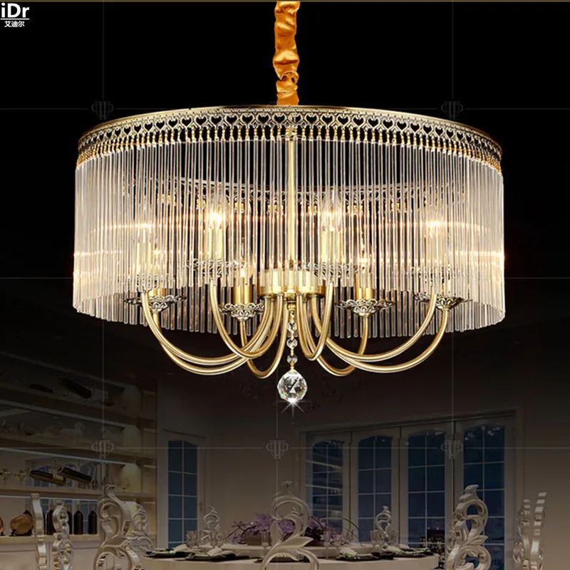 Circular iron chandelier hanging line lamp Jane European American Club hotel project lamp lights