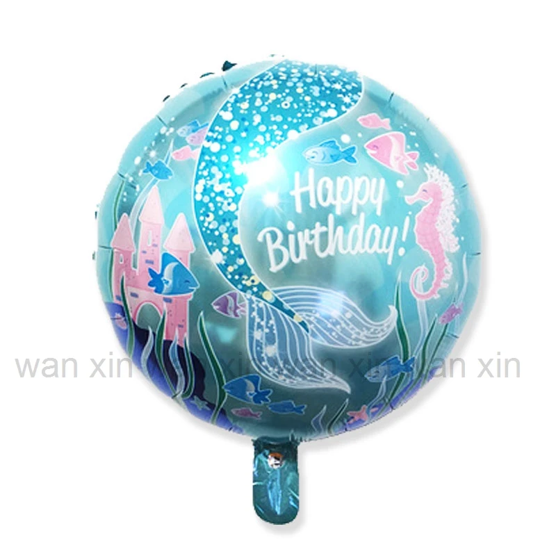 5 шт./лот гелиевые шары «Русалочка», стиль, 18 дюймов, Круглые фольгированные шары Ариэль, игрушки для детей, подарок для девочки, воздушные шары на день рождения