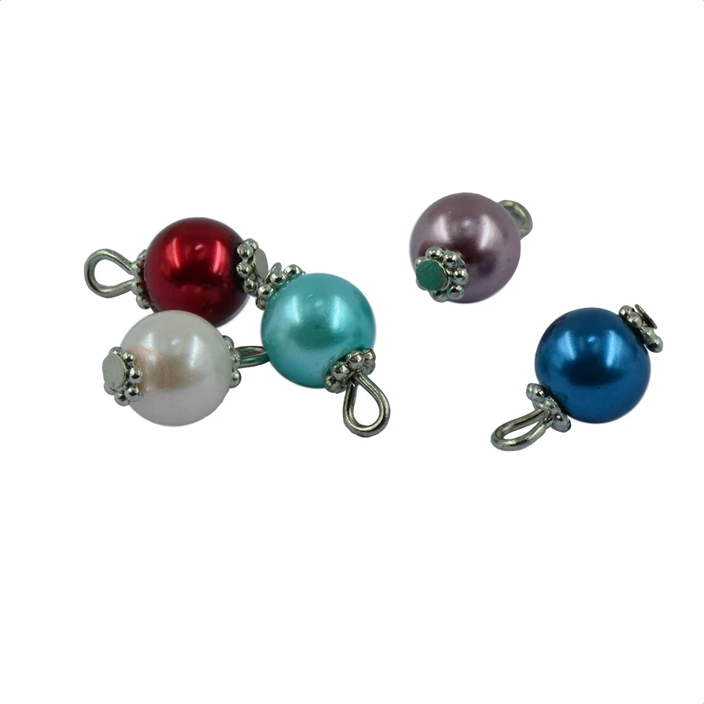 100pcs Assorted Colors Charms Glass Pearl Pendant for Dangle Earring Bracelet Jewelry Making Accessories 14 x 8 mm