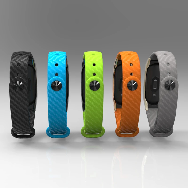 Ремешок Mi Band 2 из углеродного волокна Цветной силиконовый браслет для Xiaomi band