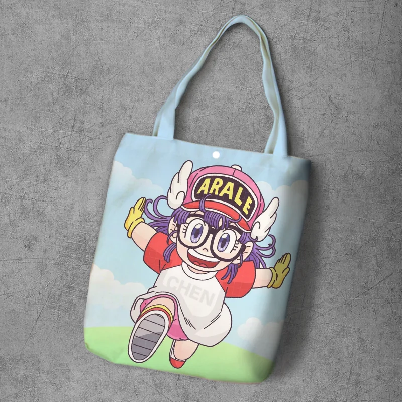 Arale девушка мультфильм студент печатных холст шоппинг рюкзак большой емкости аниме Tote Модные женские повседневные сумки на плечо - Цвет: Image Color