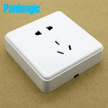 Поверхностного монтажа чистый белый 86 розетка настенного типа Панель 5-шпильки на выходе электрический 10A электрические Вилки розетки 2 отверстия и 3 отверстия