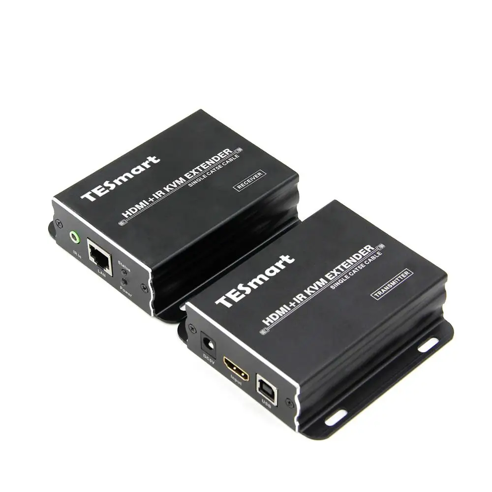 TESmart KVM HDMI удлинитель 60 м USB HDMI IR KVM удлинитель CAT5e/6(1 удлинитель TX+ 1 удлинитель RX) поддержка 1920*1080@ 60 Гц