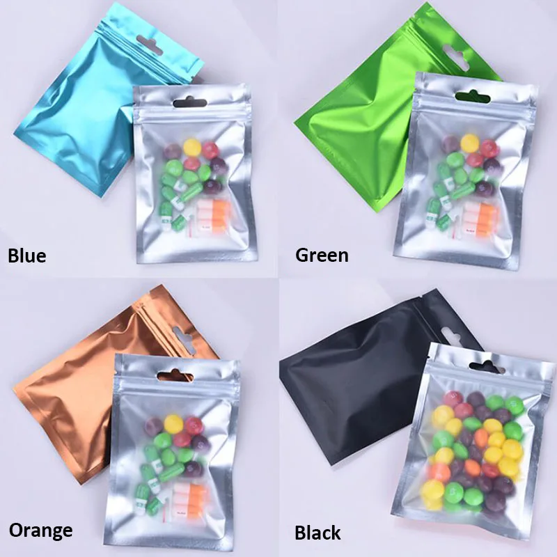 100 Pcs Colorful Aluminum Foil Bag Self Seal Ziplock Packing Food Bag,Retail Green Blue Black Date Wire Jewelry Packaging Pouch 100 Pcs Colorful Aluminum Foil Bag Self Seal Ziplock Packing Food Bag,Retail Green Blue Black Date Wire Jewelry Packaging Pouch