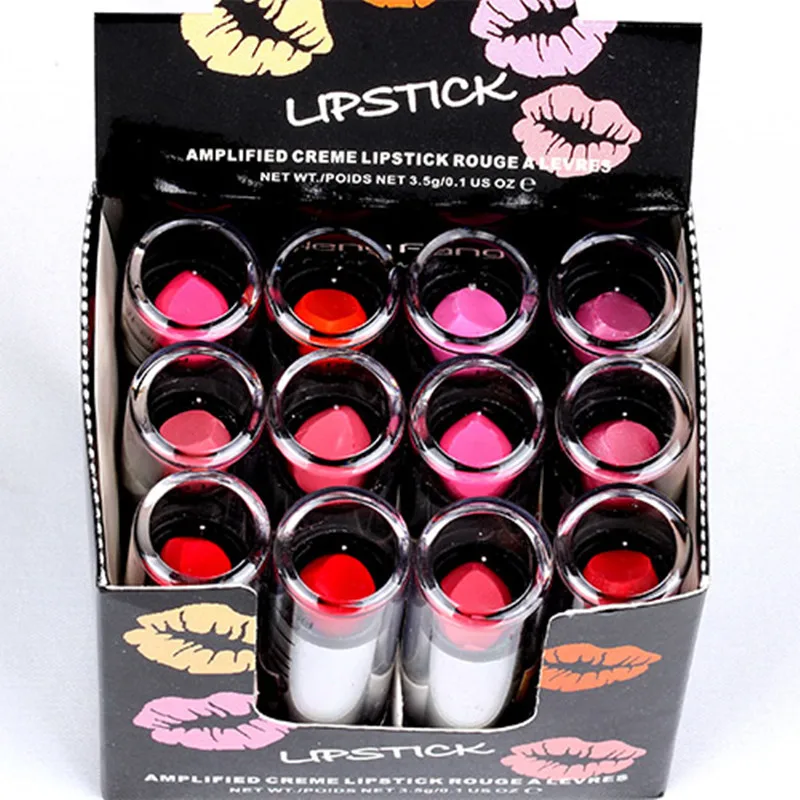 

Lipsticks Makeup 12 PCS 11 Color Red Pink Purple Colored Lipstick Lip Stick Net 3.5g H113