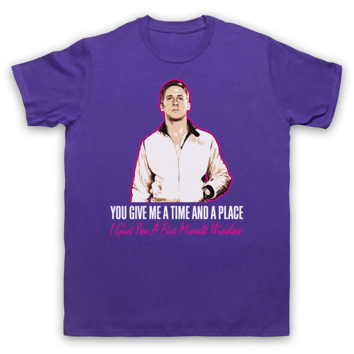 

DRIVE MOVIE RYAN GOSLING 5 MINUTE WINDOW UNOFFICIAL T-SHIRT ADULTS SIZES
