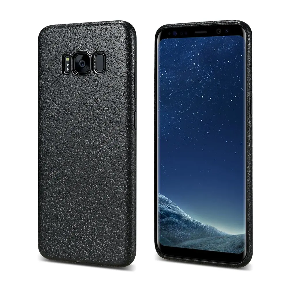 Ультратонкий кожаный чехол FLOVEME для samsung S8 S9 Plus Note 9, деловой чехол для samsung Galaxy S8 S9 Plus, задняя крышка samsung s8 чехол чехол на самсунг s8 чехол - Цвет: black