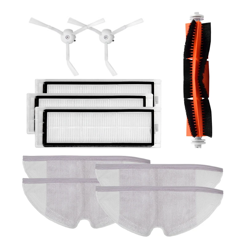 

10pcs/lot New Main brush Hepa Filter Side brush Mop cloths Kit accessories for Xiaomi mijia robot roborock s50 s51 roborock 2