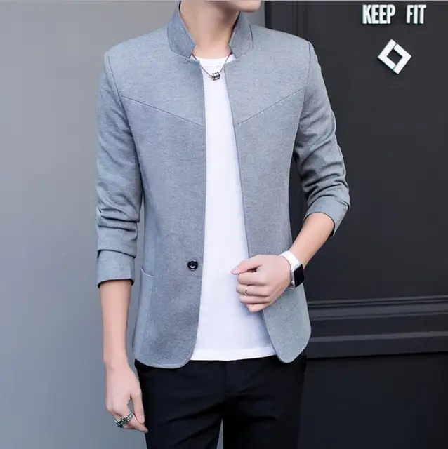 New Spring and Autumn thin Casual Men Blazer Cotton Slim Chinese style ...