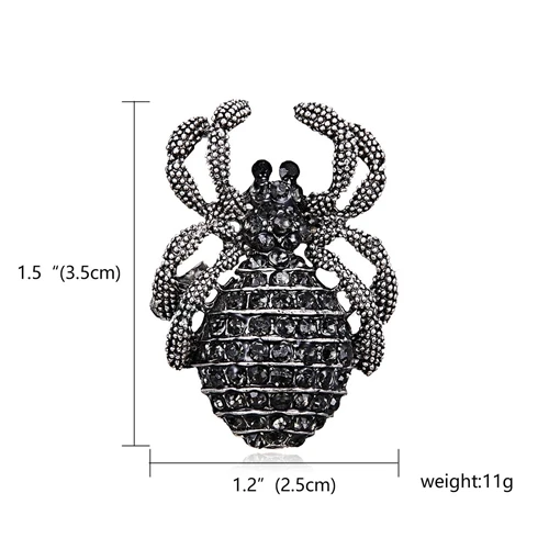 RINHOO модные броши пауки с желтой Пчелой для Мужчин, Ювелирные изделия с героями мультфильмов, модные женские броши для мужчин - Окраска металла: Crystal Spider
