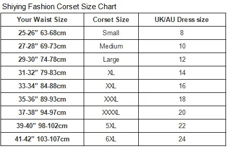 Waistline Chart Size