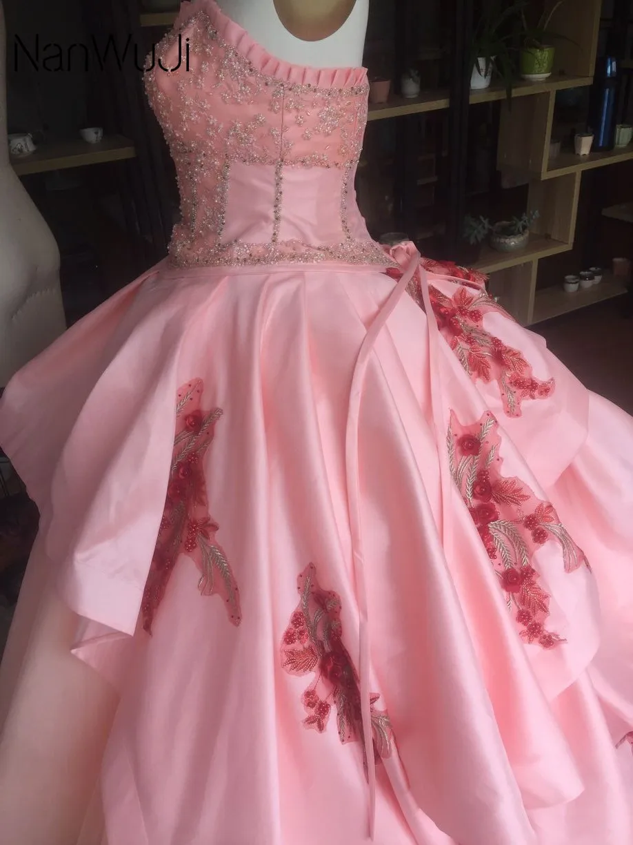 Милые 16 платья дешевые 2 шт. пышные платья Vestido de Debutante Para 15 anos Розовые Кристаллы бальные платья платье для 15