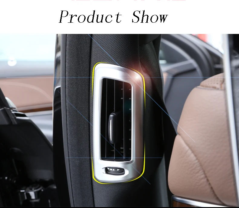 Car Styling B pillar air conditioning AC Outlet sequins frame cover sticker for Mercedes Benz S Class W222 S300 S320