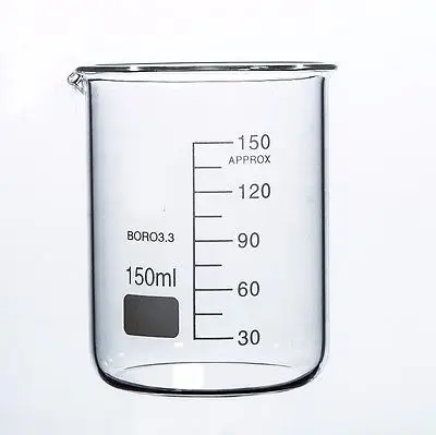 

150ml Low Form Beaker Chemistry Laboratory Borosilicate Glass Transparent Beaker Thickened with spout