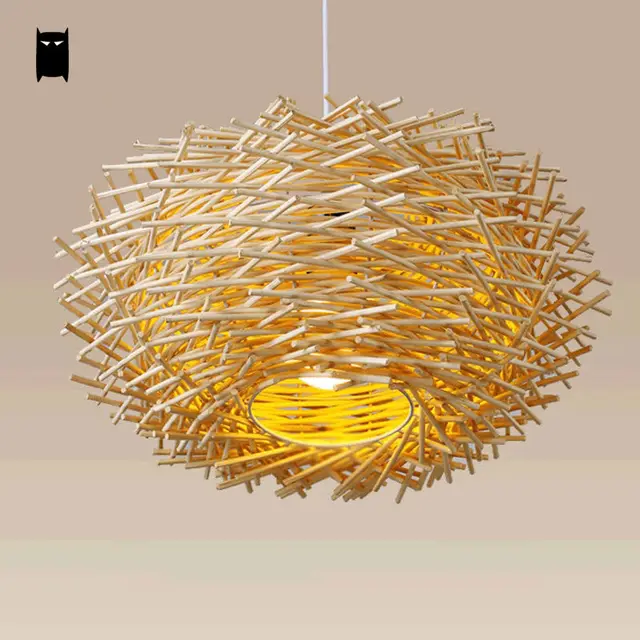 Wicker Nest Pendant Light Fixture Asia Rustic Japan Style Hanging Lamp Avize Luminaria Design Indoor Home Wicker Nest Pendant Light Fixture Asia Rustic Japan Style Hanging Lamp Avize Luminaria Design Indoor Home