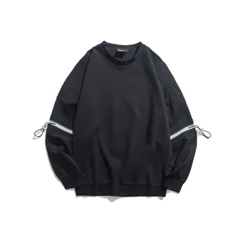 

2019 Spring And Summer New Men's Retro Solid Color Long-sleeved Loose Personality Trend Hip Hop Japanese Lazy Casual T-shirt