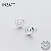 INZATT minimalista Punk geométrico espiral hueco redondo pendientes de hombre y mujeres 925 plata esterlina accesorios de joyería delicada ► Foto 1/5