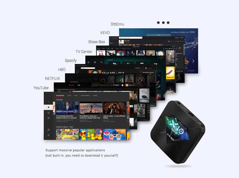 X10 Pro Android 9,0 Smart tv BOX S905X2 DDR 4 GB 32GB 64GB 2,4G 5GHz Wifi Поддержка USB3.0 BT4.0 4K 3D Netflix Android ТВ-плеер