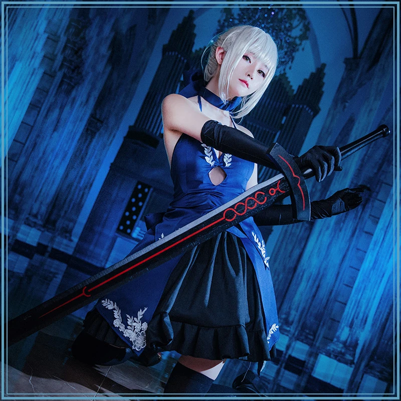 Карнавальный костюм FGO Fate/stay night Arturia темно-синее платье на Хэллоуин карнавальные