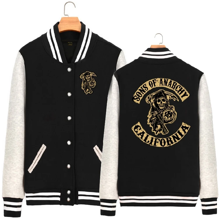 2016 new winter SOA Sons of annrcy chaos son thickened baseball shirt cardigan men and women