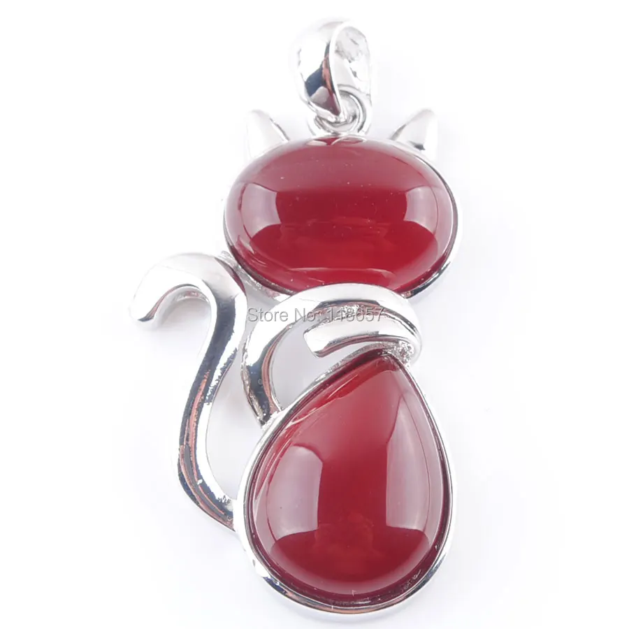 YOWOST Natural Agates Gem Stone Bead The Fox Silver Pendant For Women Men Jewelry 1PCS IN3564 | Украшения и аксессуары