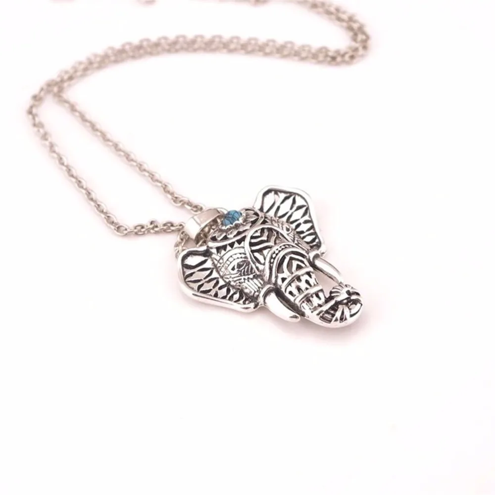 Зеленый камень слона чокер ожерелье этническое Boho старинное колье с подвесками в