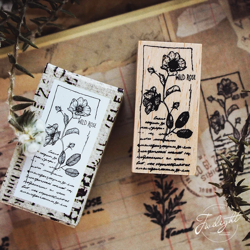 

1pc flower time log rubber seal Digital art rose sunflower cute stamps Wood clear stamps for scrapbooking DIY school supplies