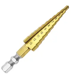 3-мм 13 мм высокая скорость сталь покрытая титановая Шестигранная ручка шаг дрель золото пагода дрель Многофункциональный сверло отверстие