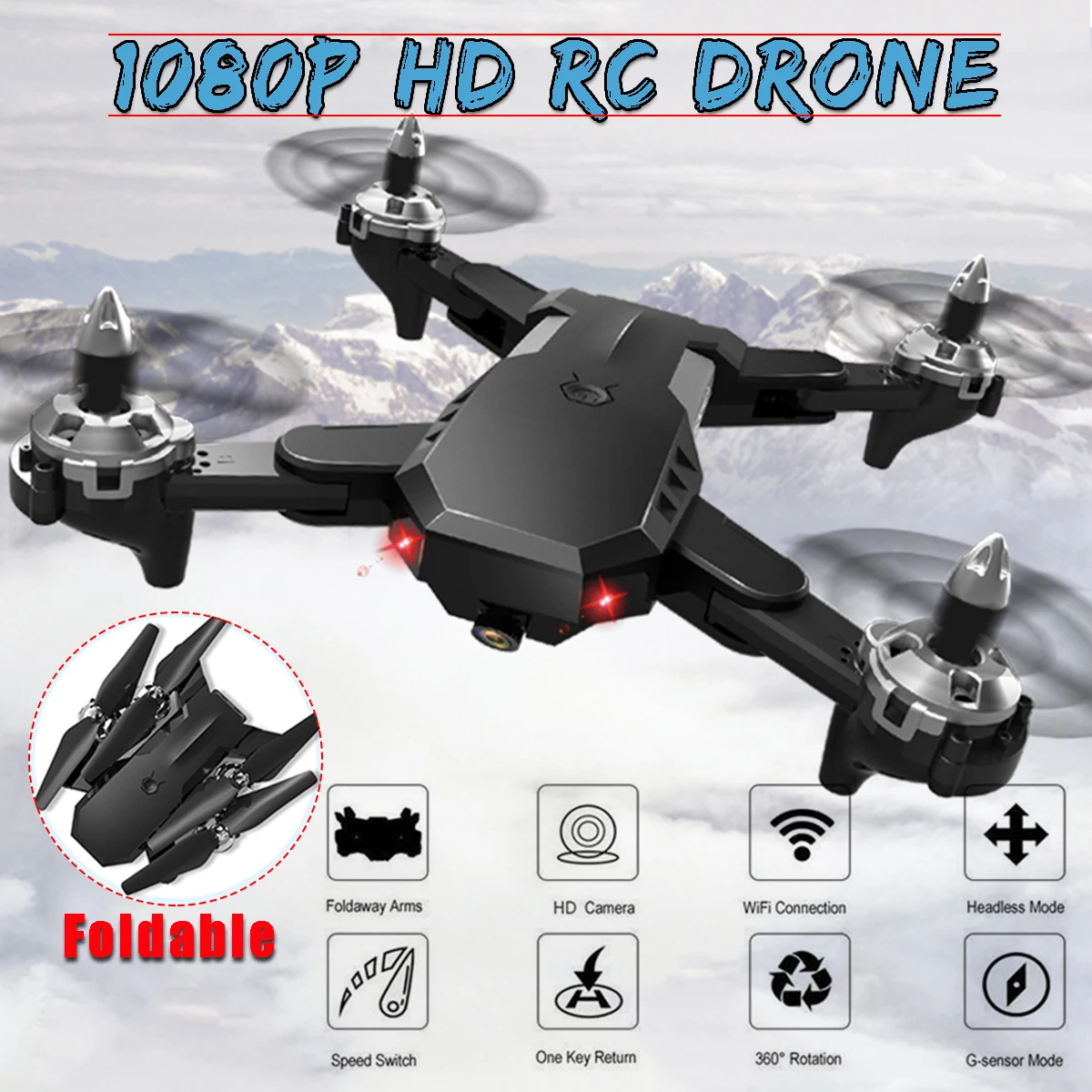 

20 Mins Flight Time Foldable RC Drone 2.4G WIFI FPV With 1080P 5.0MP HD Camera 0.3 MP/5 MP 6 Axle Wind Resistance Lightweight
